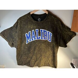 Malibu Forest Green Tie Dye Graphic Tee Large